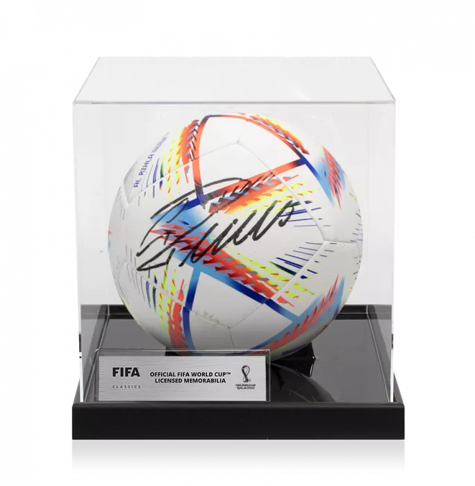 Cristiano Ronaldo Official 2022 FIFA World Cup™ Signed Football In Acrylic Case
