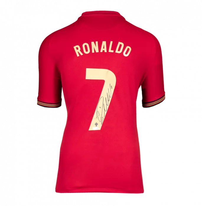 Cristiano Ronaldo Official Ballon D'Or™ Back Signed And Hero Framed Portugal 2021 Home Shirt