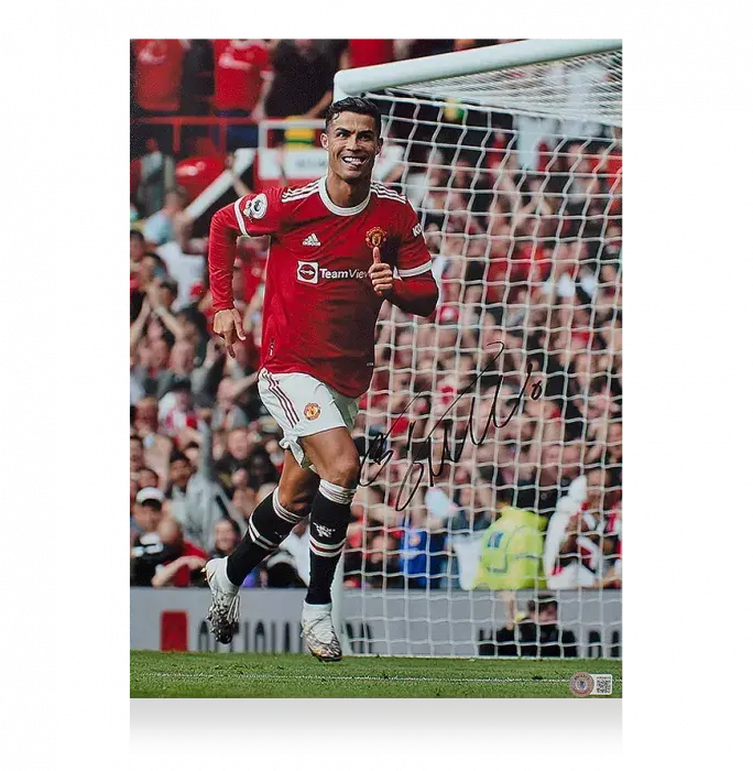 Cristiano Ronaldo Signed And Framed Manchester United Photo: Premier League Legend