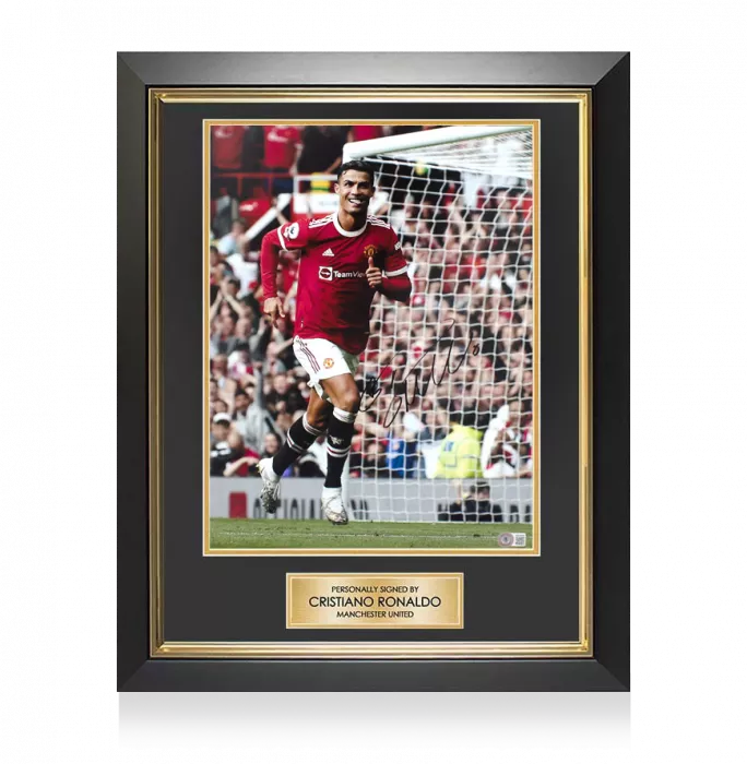 Cristiano Ronaldo Signed And Framed Manchester United Photo: Premier League Legend