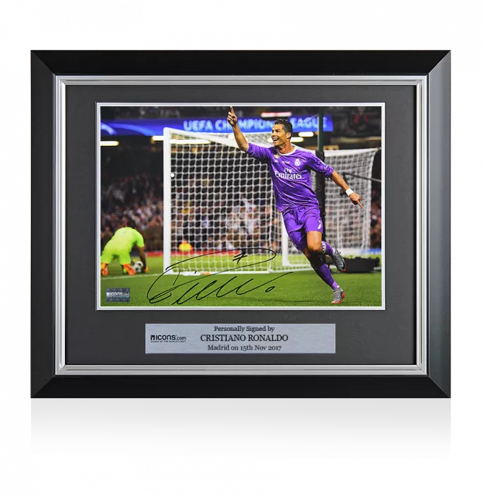 Cristiano Ronaldo Signed And Framed Real Madrid Photo: 2017 UEFA Champions League Final Goal