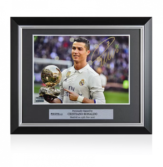 Cristiano Ronaldo Signed and Framed Real Madrid Photo: 2016 Ballon d'Or Winner