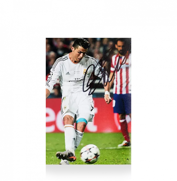 Cristiano Ronaldo Signed Mini Real Madrid Photo: 2014 UEFA Champions League Winner