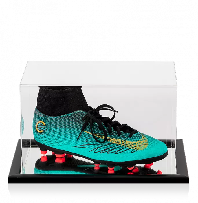 Cristiano Ronaldo Signed Nike CR7 Mercurial Superfly VI High Top Boot In Acrylic Case