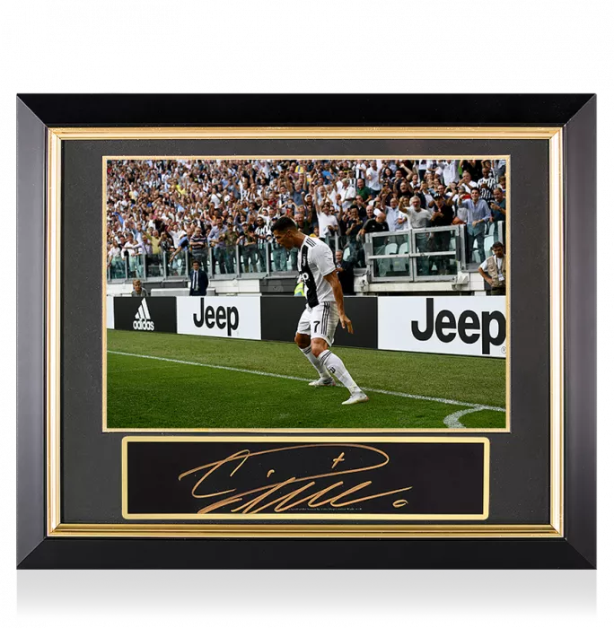 Cristiano Ronaldo Signed Plaque and Juventus Photo Frame: Brace vs Sassuolo