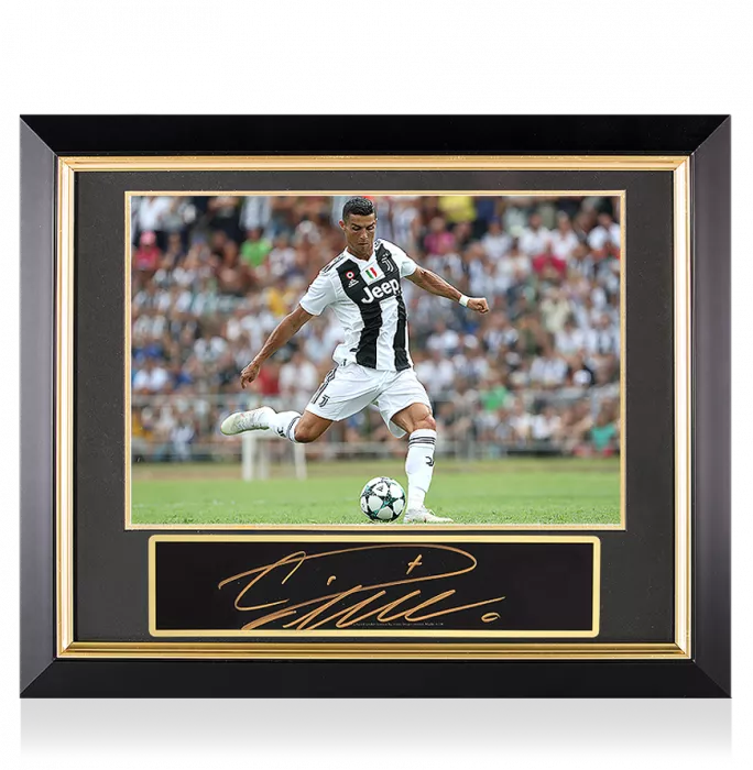 Cristiano Ronaldo Signed Plaque and Juventus Photo Frame: Bianconeri Star