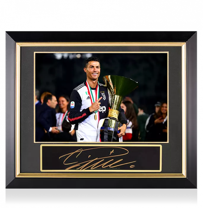 Cristiano Ronaldo Signed Plaque and Juventus Photo Frame: 2018-19 Scudetto Winner