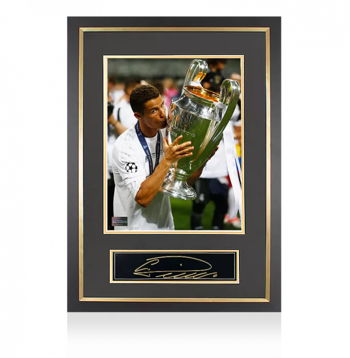Cristiano Ronaldo Signed Plaque and Photo Frame: Five-Time UEFA Champions League Winner