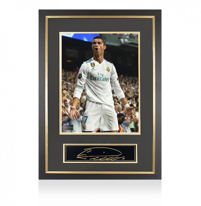 Cristiano Ronaldo Signed Plaque And Photo Frame: Real Madrid CF Legend