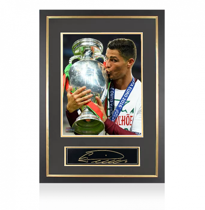 Cristiano Ronaldo Signed Plaque And Photo Frame: UEFA EURO 2016 Winner
