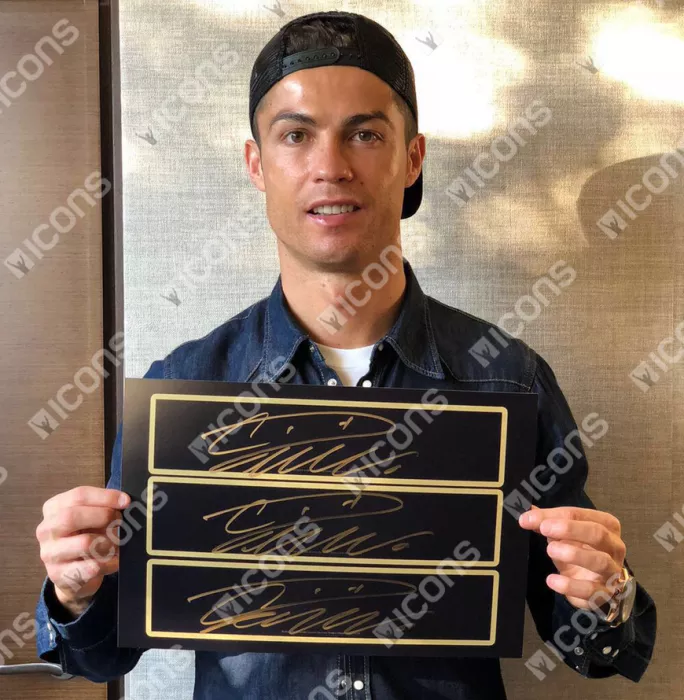 Cristiano Ronaldo Signed Plaque And Portugal Photo Frame: 2019 UEFA Nations League Winner