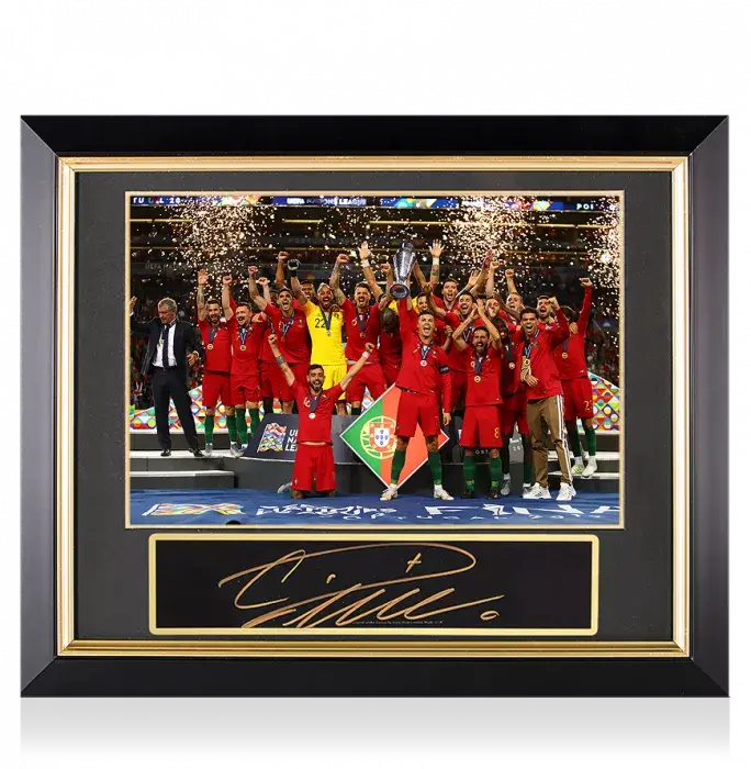 Cristiano Ronaldo Signed Plaque and Portugal Photo Frame: 2019 UEFA Nations League Winner