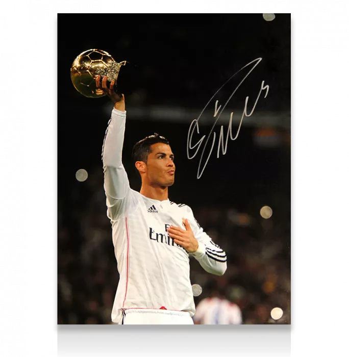 Cristiano Ronaldo Signed Real Madrid Photo: 2014 Ballon D'Or Winner