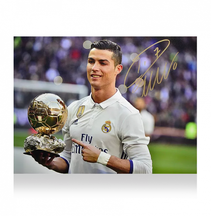 Cristiano Ronaldo Signed Real Madrid Photo: 2016 Ballon d'Or Winner