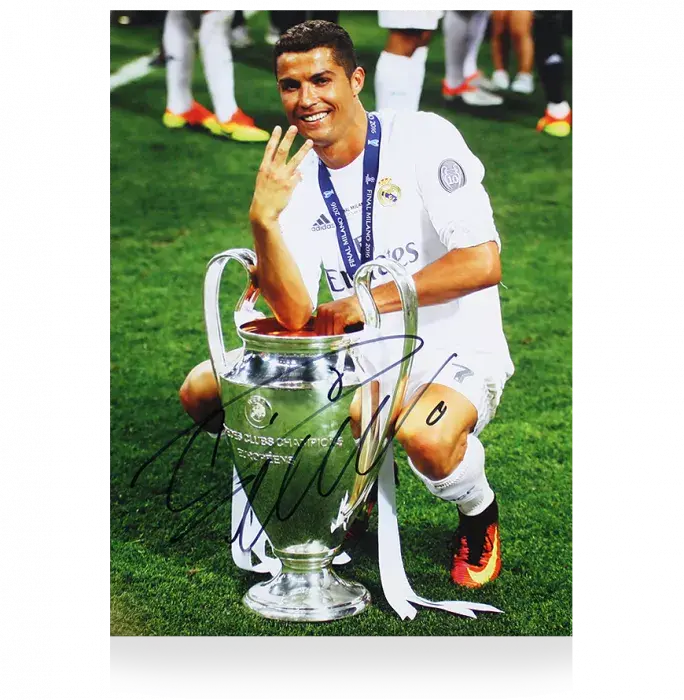 Cristiano Ronaldo Signed Real Madrid Photo: 2016 UEFA Champions League Winner
