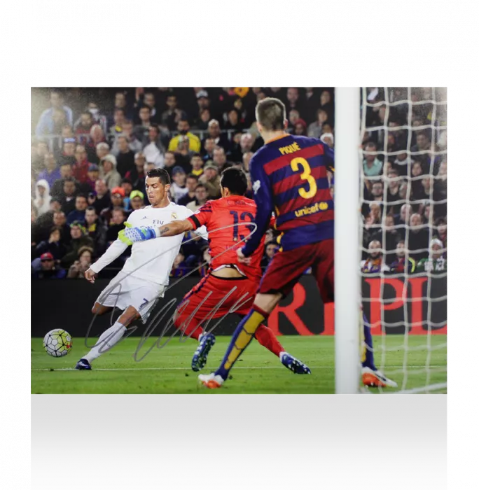 Cristiano Ronaldo Signed Real Madrid Photo: El Clasico Goal Vs Barcelona