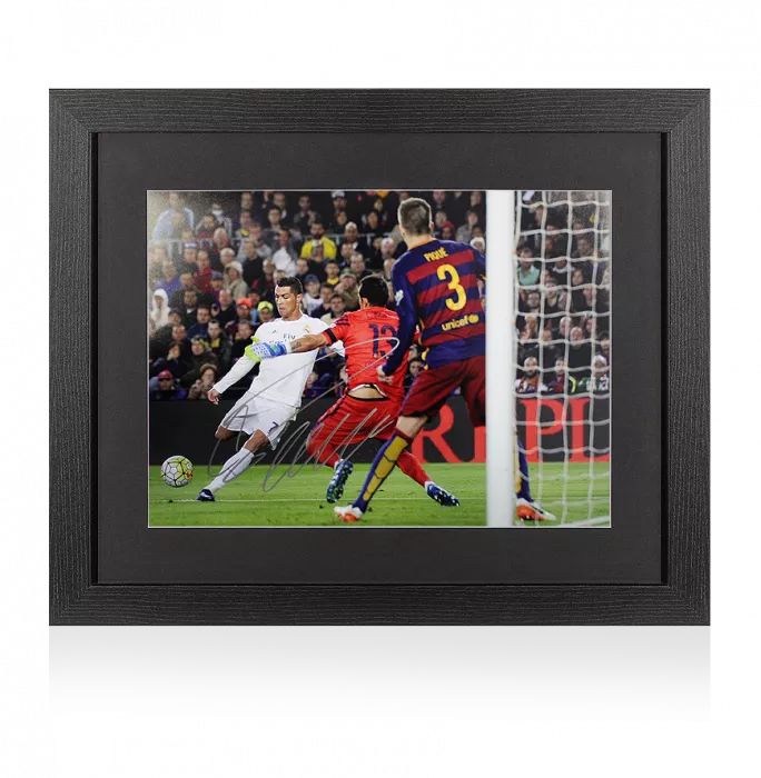Cristiano Ronaldo Signed Real Madrid Photo: El Clasico Goal vs Barcelona