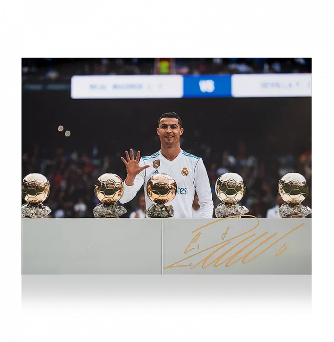 Cristiano Ronaldo Signed Real Madrid Photo: Five-Time Ballon D'Or Winner
