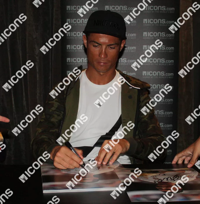Cristiano Ronaldo Signed Real Madrid Photo In Black Wooden Frame: 2015 Golden Boot Winner