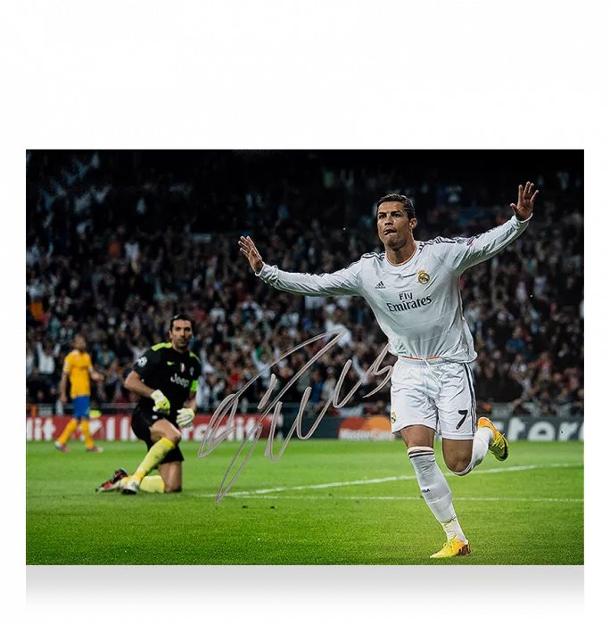 Cristiano Ronaldo Signed Real Madrid Photo: UEFA Champions League Goal vs Juventus