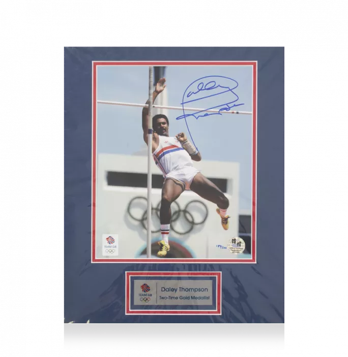 Daley Thompson Signed And Mounted Team GB Photo: Two-Time Gold Medallist