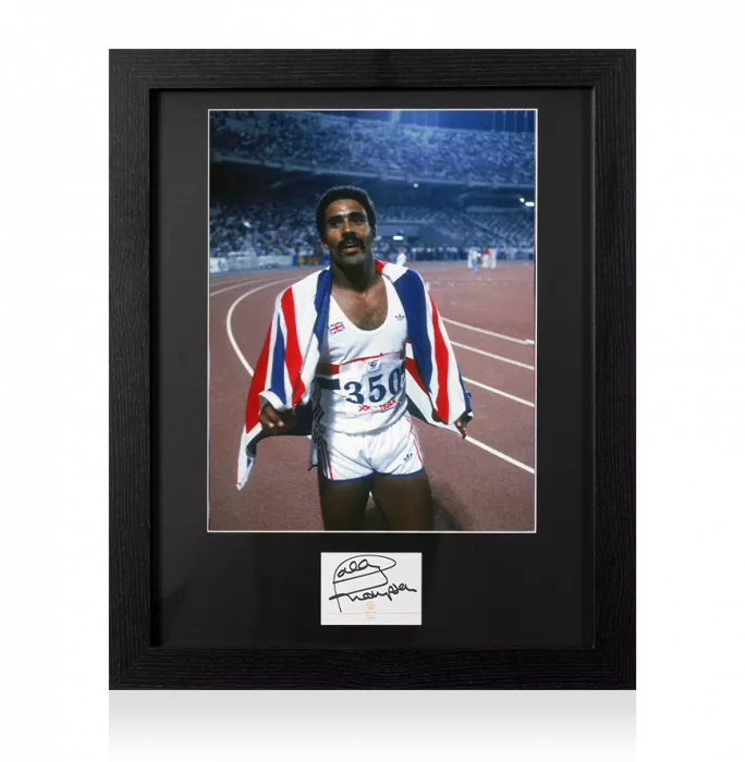 Daley Thompson Signed Team GB Card and Photo Frame: Option 1