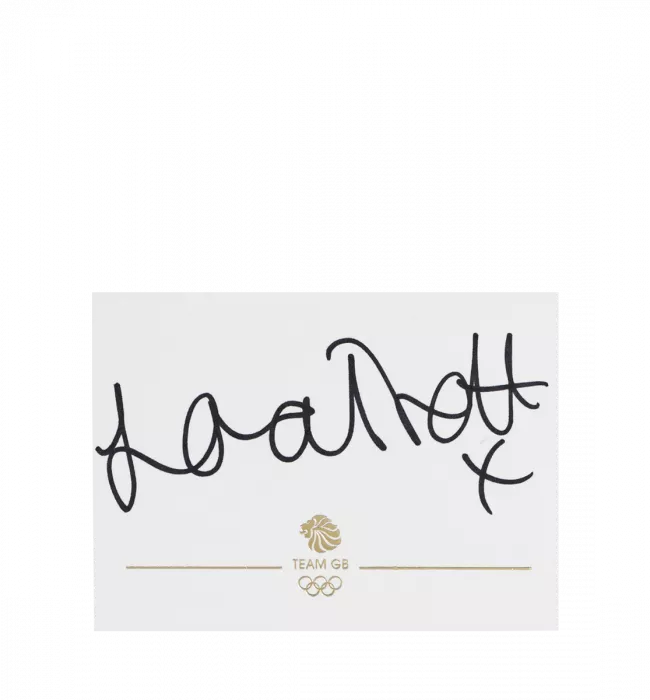 Dame Laura Kenny Signed Team GB Card: Signed in Black