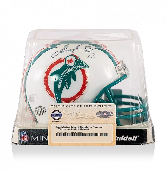 Dan Marino Signed Mini Miami Dolphins Riddell Helmet
