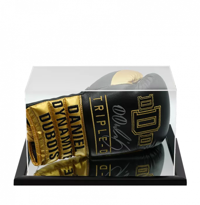 Daniel Dubois Black & Gold Signed Boxing Glove In Acrylic Case