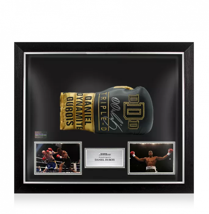 Daniel Dubois Black & Gold Signed Boxing Glove In Bubble Frame: Option 1