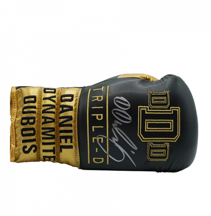 Daniel Dubois Black & Gold Signed Boxing Glove In Deluxe Packaging