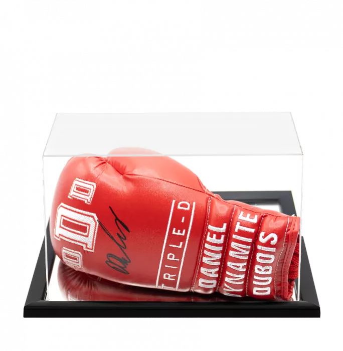 Daniel Dubois Signed Triple-D Red Boxing Glove In Acrylic Case