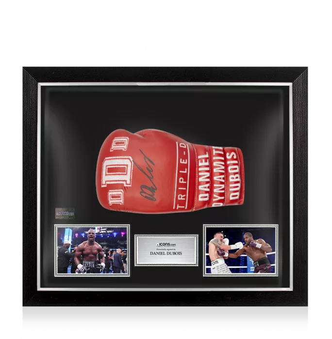 Daniel Dubois Signed Triple-D Red Boxing Glove In Bubble Frame: Option 1