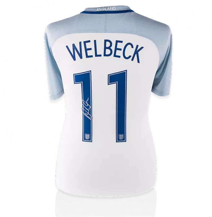 Danny Welbeck Back Signed England 2016-17 Home Shirt: Number 11