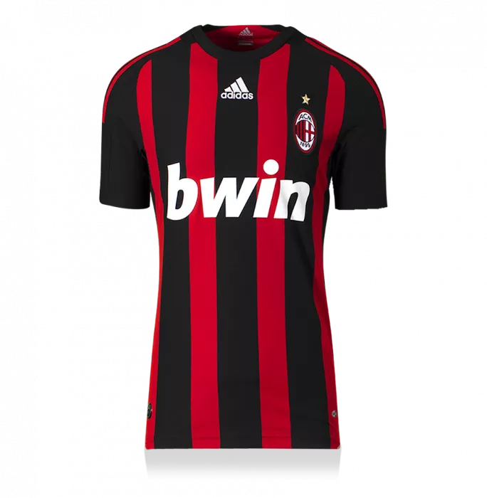 David Beckham Back Signed AC Milan 2008-09 Home Shirt In Hero Frame: Option 1