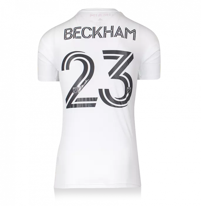 David Beckham Back Signed Inter Miami CF 2020-21 Home Shirt In Hero Frame: Option 1