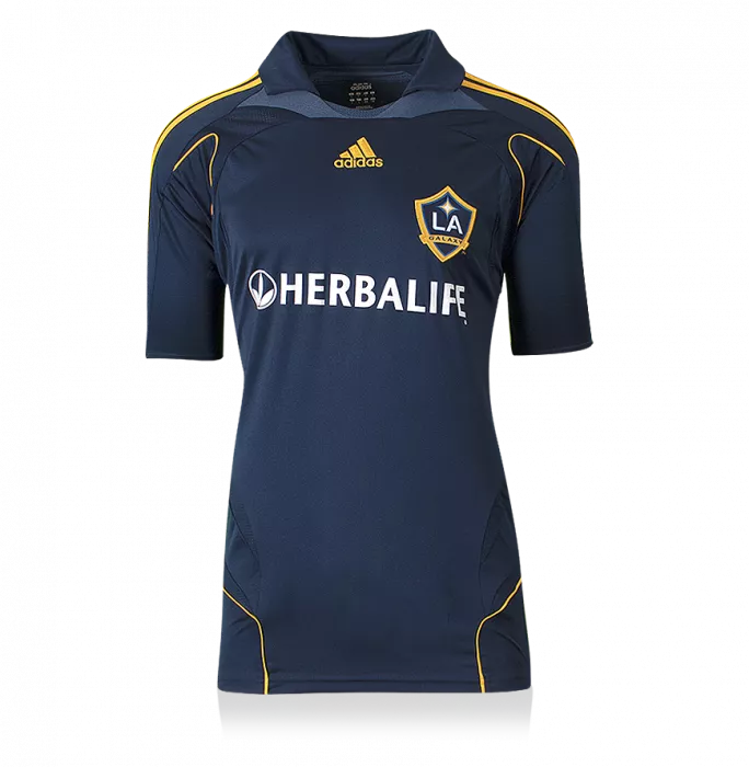 David Beckham Back Signed LA Galaxy 2007-08 Away Shirt In Hero Frame: Option 1