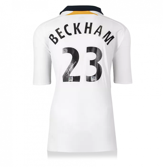 David Beckham Back Signed LA Galaxy 2007-08 Home Shirt In Hero Frame: Option 1