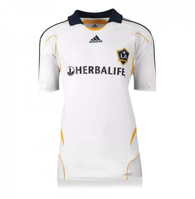 David Beckham Back Signed LA Galaxy 2007-08 Home Shirt In Hero Frame: Option 1