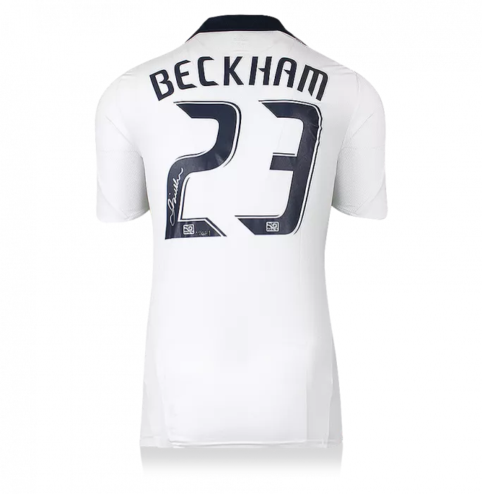 David Beckham Back Signed LA Galaxy 2008-09 Home Shirt In Hero Frame: Option 1