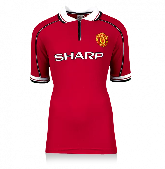 David Beckham Back Signed Manchester United 1999 Home Shirt With Fan Style Numbers In Hero Frame: Option 1