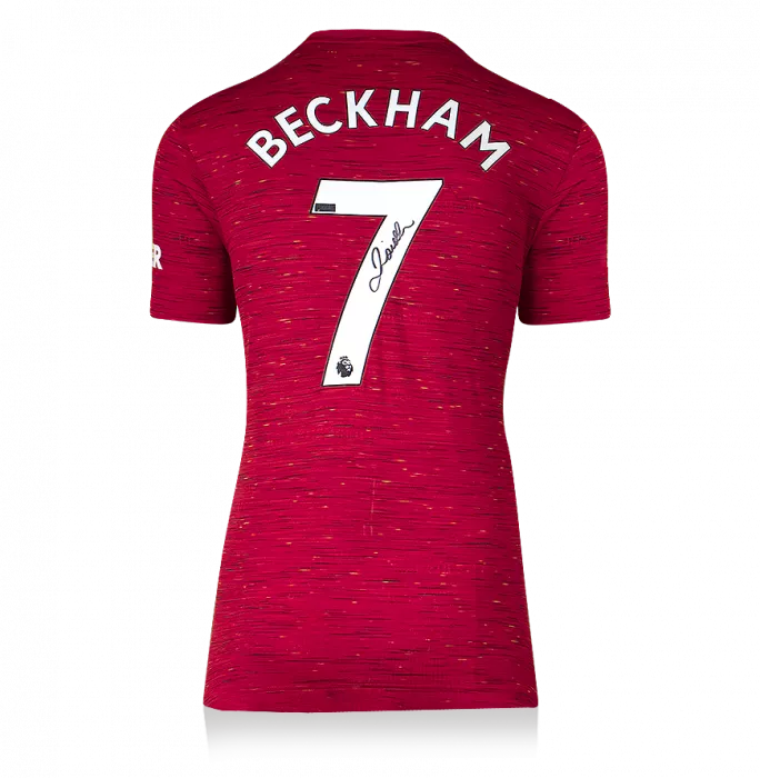 David Beckham Back Signed Manchester United 2020-21 Home Shirt In Classic Frame