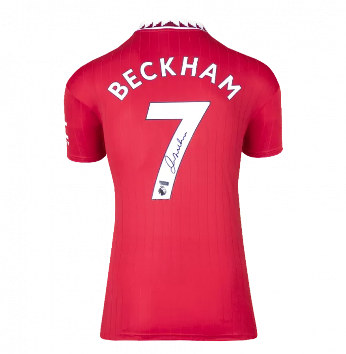 David Beckham Back Signed Manchester United 2022-23 Home Shirt In Classic Frame