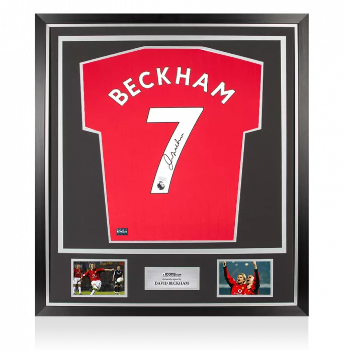 David Beckham Back Signed Manchester United 2022-23 Home Shirt In Classic Frame