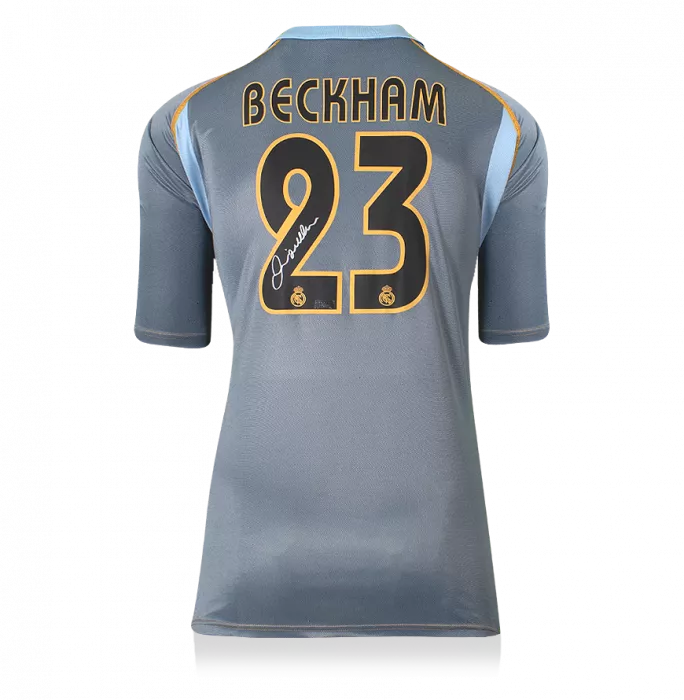David Beckham Back Signed Real Madrid 2003-04 Third Shirt In Hero Frame: Option 1