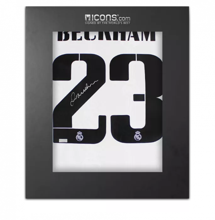 David Beckham Back Signed Real Madrid 2022-23 Home Shirt In Deluxe Packaging