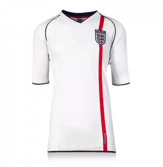 David Beckham Official 2002 FIFA World Cup™ Back Signed And Hero Framed England 2002 Home Shirt