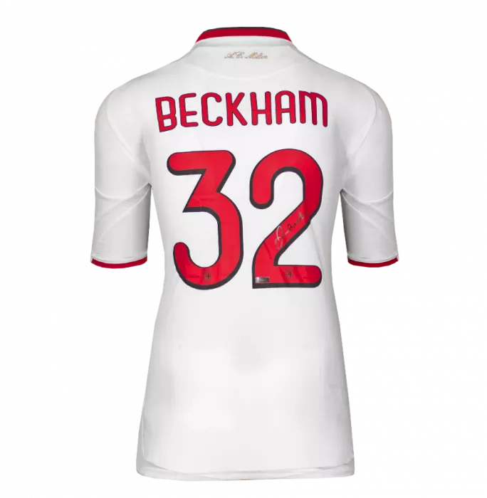 David Beckham Official AC Milan Back Signed And Framed 2009-10 Away Shirt