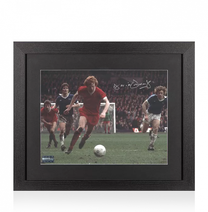 David Fairclough Signed Liverpool Photo In Black Wooden Frame