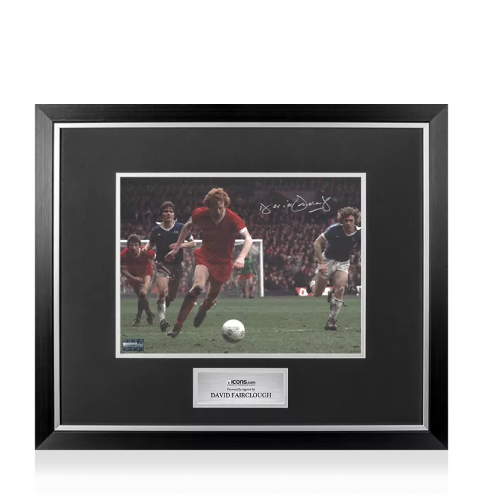 David Fairclough Signed Liverpool Photo In Premium Photo Frame